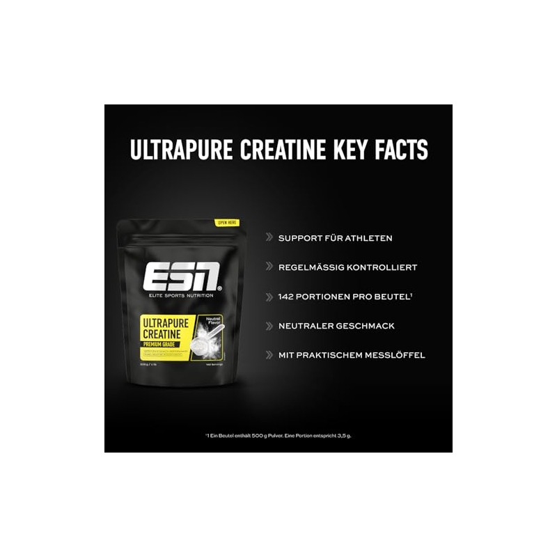 ESN, Ultrapure Creatine Monohydrate, 3 x 500 g, 426 Servings,