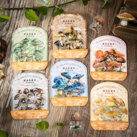 Arpaper Mushroom Stickers Aesthetic Scrapbooking Accessories 120 Pieces Stickers PET Material Decorative Creative for Scrapbooking, Album, Journal DIY (Mushroom Series)