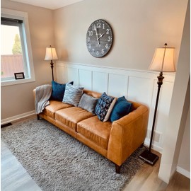 Brightech Sophia LED Floor Lamp, Tall Mid-Century Modern Lamp with Bell Shape Fabric Shade, Great for Bedroom & Living Room Decor - Bronze