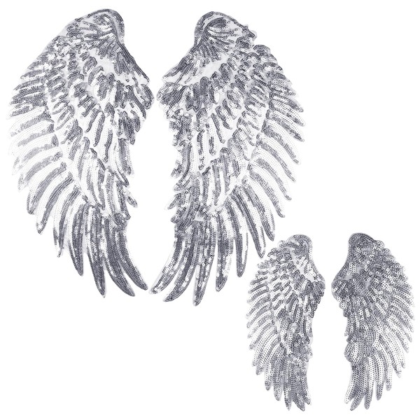 2 Pieces of Wing Sequin Patches, Clothing Accessories, Decorative Patches,