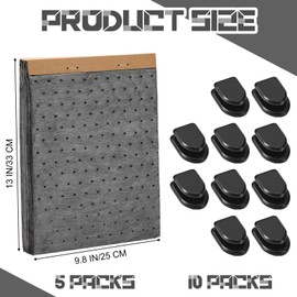 Tingjoo 100 Pcs Hanging Oil Absorbent Pad Weight Dimpled Pad Garage Accessories 9.8 x 13 Inch Water Absorbent Mat Oil Spill Mat for Absorbing Protecting Home Garage Basement, Gray