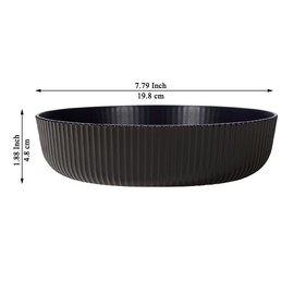 Kyraton Pasta Bowls Set of 4, 37oz Salad Bowls Soup Bowls Large Pasta Serving Bowl Plastic Unbreakable Serving Dishes Dinner Bowls (Black)