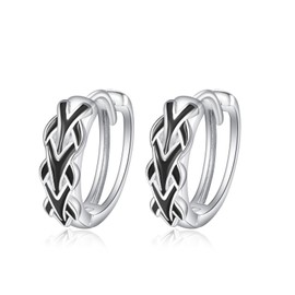 Twist Knot S925 Sterling Silver Thick Round Small Hoop Earrings for Women Men Sensitive Ear Fashion Minimalist Circle Huggie Sleeper Hoops Hypoallergenic Jewelry Gifts for Mom