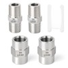 GASHER 4PCS 304 Stainless Steel Pipe Fitting, Hex Nipple Hex