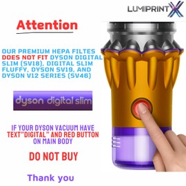 Dyson V15 Filter, 2-Pack Premium True HEPA Replacement Filters for Dyson V15, V15 Absolute/Submarine, V11 Animal, V11 Completed, V11 Absolute, V11 Filter with On/Off Button Clamp, Part no. 970013-02