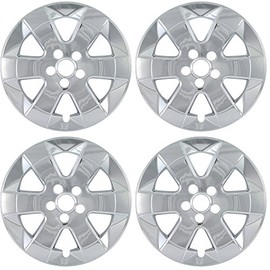 OxGord 15 inch Wheel Skins for 2004-2009 Toyota Prius (Set of 4) Impostor Wheel Covers for 15 inch Chrome ABS Wheels- Auto Tire Replacement Exterior Cap Cover