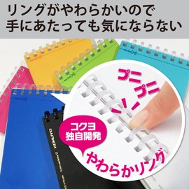 Kokuyo Memo Soft Ring, Clear, Squared Dot Ruled, A7, 80 Sheets, Transparent - SV578WT-T