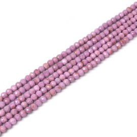 Cuentas sueltas de fosiderita natural de 4 mm facetadas para hacer joyas