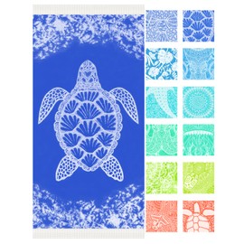 Vikumond Thin Turkish Beach Towel Lightweight Soft Cotton Extra Large XL Oversized Sand Free Sandproof Absorbent Quick Dry Towels Cloud Bath Pool Travel Compact Essentials Accessories for Adult Gifts