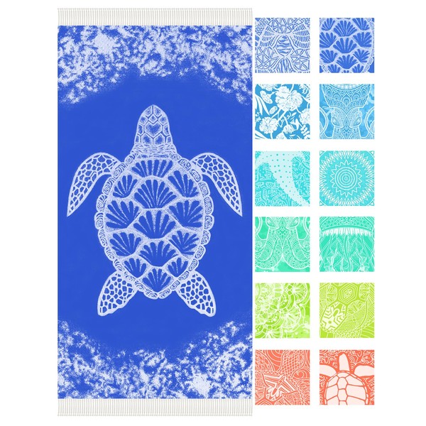 Vikumond Thin Turkish Beach Towel Lightweight Soft Cotton Extra Large