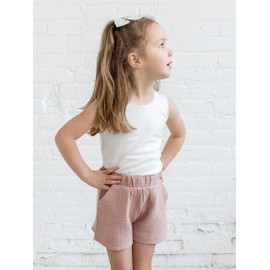 Colored Organics Baby and Kids Unisex Organic Cotton Shorts - Mauve Muslin - 3-6M
