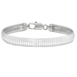 4mm Sterling Silver Italian Flat Omega Chain Collar Necklace or Bracelet 7" Long(Lengths 7",8",16",18",20",24")