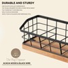 WILDMOS Tea Bag Organizer,Iron Wire Basket with Wooden Base.Tea Storage