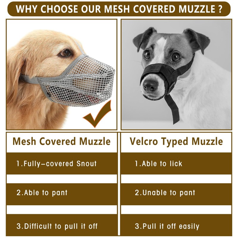 Muzzle for Dogs,Soft Breathable Dog Muzzle for Medium Large Dogs