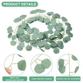 M METERXITY 6-Pack Artificial Eucalyptus Garland with 72 Leaves 6.9Feet Faux Eucalyptus Greenery Garland for Home Decor/Wedding/Christmas/DIY/Party/Home/Garden Office [Grey White Green]