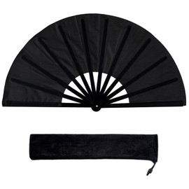 choyaxo Boots on The Ground Hand Fans Line Dance Popping Fan Black Folding Hand Fan for Performance Wedding Decoration Dancing Party Gift