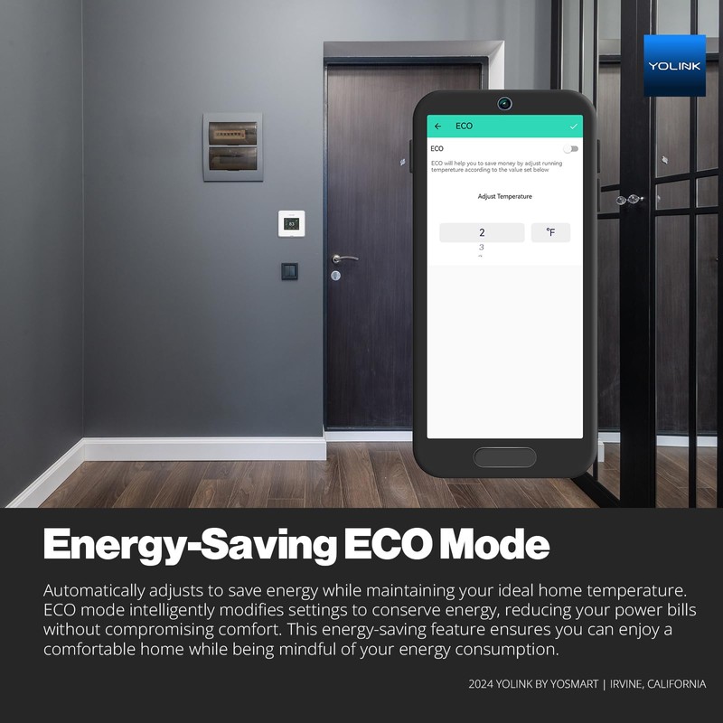 YoLink Thermostat 2, Smart Thermostat with Dual-Stage Heating & Cooling,