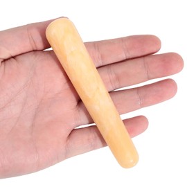 Lovionus89 Scraping Facial Massage Tools, Crystal Jade Gua Sha Handmade SPA Massage Wand for Acupuncture Therapy Stick Point Treatment, Yellow Jade