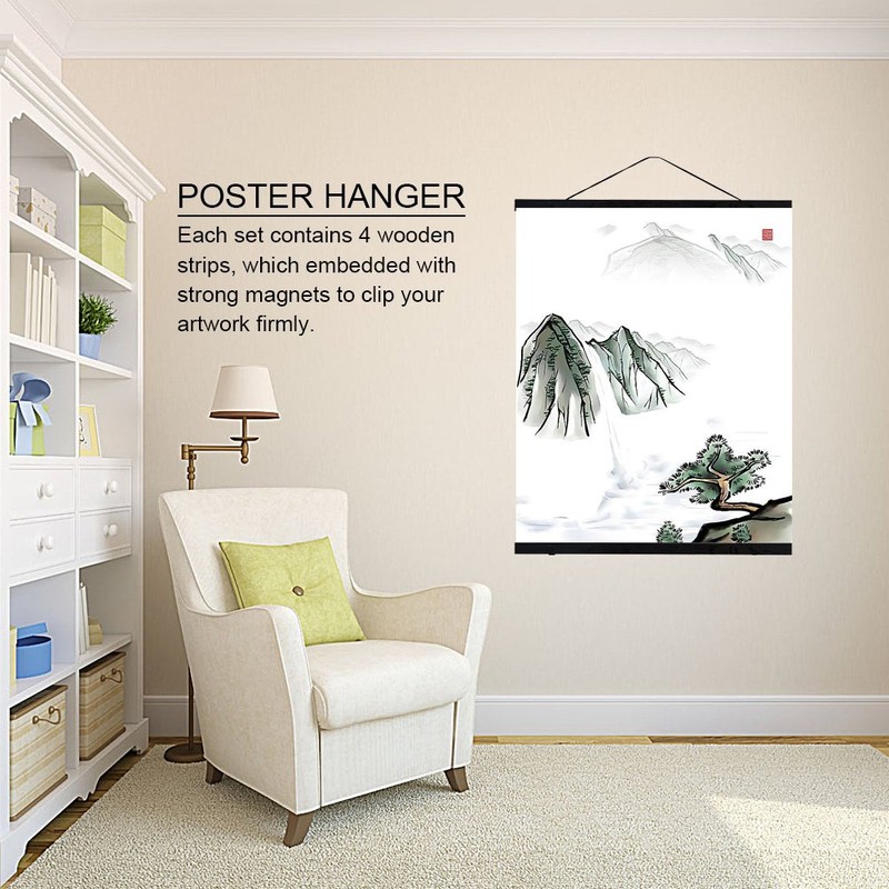 MUNEFE 50Cm Magnetic Poster Hanger, Black Magnetic Poster Frames, Poster