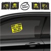 30 ‘Parkidiot’ stickers in neon yellow, for short-term outdoor use.