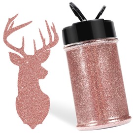 HTVRONT Fine Glitter for Crafts - 50g/1.76oz Rose Gold Glitter for Resin, 1/128''Portable Extra Fine Glitter for Nails, Tumblers, Ornaments, Candle, Cosmetic, Body, Slime Glitter Bulk Shaker Jar