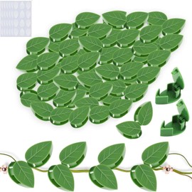 50 Piezas Soporte de Pared Escalada de Vides para Plantas de Jardín, Gancho de Fijación para Plantas y Jardín, Simulación Hoja Verde Tracción Soporte Invisible, Material ABS