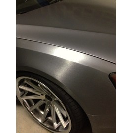 Dark Grey Brushed Titanium Metal 5 Feet x 1 Foot Vinyl Wrap Roll with Air Release Technology