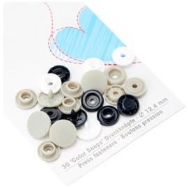 Prym 393008 Love Druckknopf Color KST 12,4 mm Marine/grau/weiß, Polyester, 12.4 mm