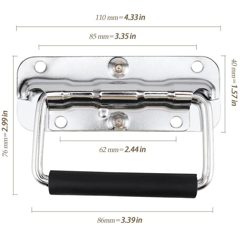 CHEUKYIU Pack of 4 Folding Handles, Stainless Steel, Handle Carry