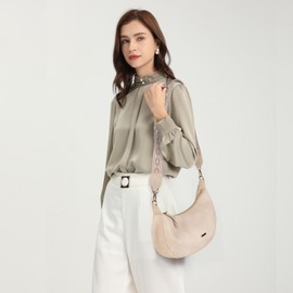 Gladdon Women's Crossbody Bag with Boho Strap – Faux Leather Shoulder Handbag, Small Crescent Hobo Bag for Daily Use and Travel