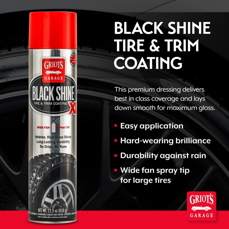 Griot's Garage Black Shine Tire and Trim Coating, Water-Resistant Dressing,