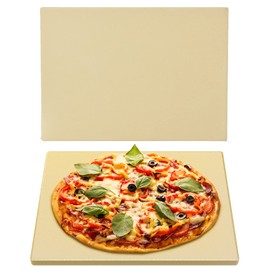 Onlyfire Pizza Stone for BBQ Oven and Grill - 15 x 12 Inch Rectangular Baking Stone Thermal Shock Resistant - Heavy Duty Large Ceramic Pizza Pan for Best Crispy Crust Pizza Bread