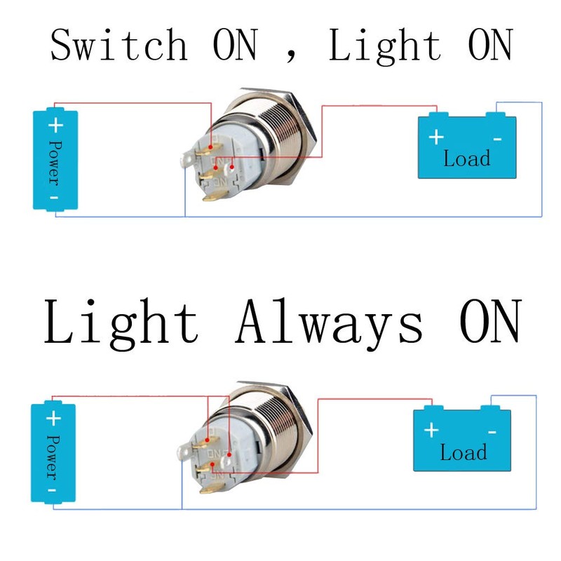 Mintice™ 16 mm Car Toggle Switch Rocker Switch Push Button