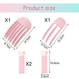 RTRTGS 4 Pieces Volume Clips, Volume Hair Clips, Volume Clip for Hairline, Volume Clips Hair, Volume Hair Clip, Hair Roots Lifting Clips for Fluffy Bangs and High Crown Hairstyle