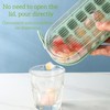 Pressable Ice Cube Tray with 21 Compartments, Green, Easy Ice