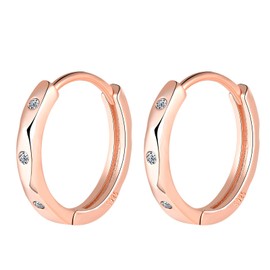 MOOFUN Mehrfish Earrings Silver 925 Hoop Earrings Size 14 mm Earring Women's Earrings with Zirconia Earrings Hoop Earrings for Mum Girlfriend Teenager Girls Sister Women Gift Birthday Gift, Sterling