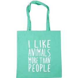Hippowarehouse I like animals more than people Tote Shopping Gym Beach Bag 42cm x38cm, 10 litres