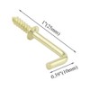 TOVOT 100PCS Gold Color Copper Plated Right-Angle Hooks, 1" Length