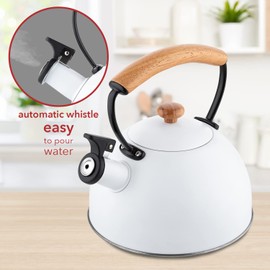 Florina Induction Kettle, Whistling Kettle, Stainless Steel, Silver, 2.3 L