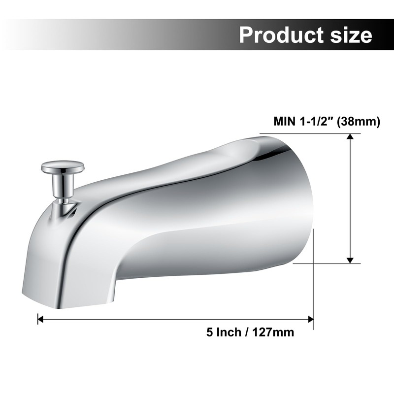 Gold Hao The Bathroom Universal Slip-On Tub Spout with Diverter