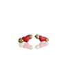 Aretes Artesanales de Corazón con Alas Doradas, Rojo y Dorado,