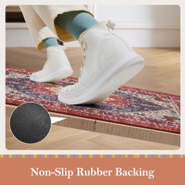 PMOODSK Boho Kitchen Rugs and Mats, Rubber Non Slip Washable Kitchen Floor Mats, Kitchen Runner Rugs for Floor, Decor, Sink, Bathroom, Porch 20x47