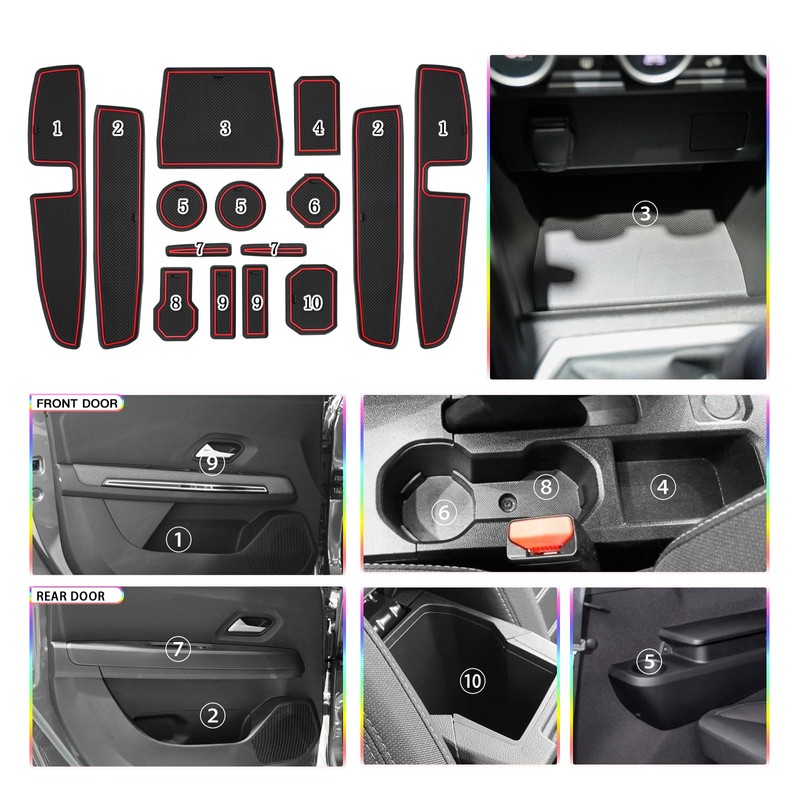 SKTU Non-Slip Mats Compatible with Dacia Jogger 2021-2024 Rubber Mats