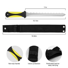 maudibozz Sod Cutter knife: Insulated knife 11.14-inch sod knife blade, Stainless Steel double-edged for outdoor, Lawn Repair, easy to carry (yellow)