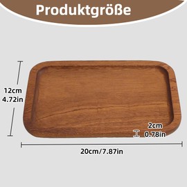 Huotflame Wooden Tray - Decorative Tray for Bathroom Organiser & Dressing Table Organiser - Natural Wooden Tray for Home Hotel Restaurant (Rectangular)