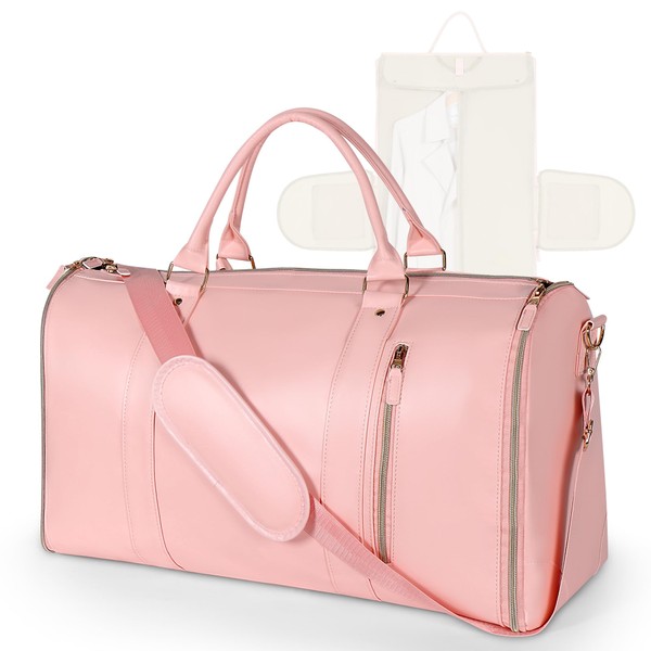 Geestock Garment Bags for Travel, PU Leather Carry On Garment