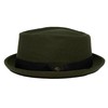 Funky Junque Diamond Crown Wool Structured Fedora - Olive (Large/XL)