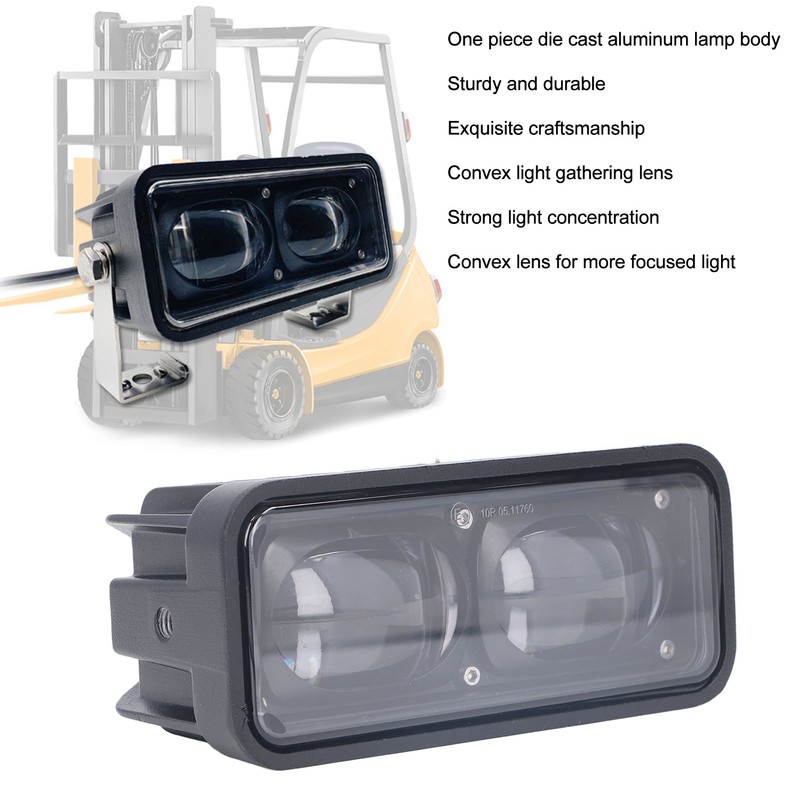 Double Lens LED Forklift Safety Light Robust High Brightness Straight