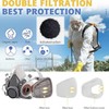 ANUNU Respirator Mask with Filter and Glasses, Chemical Face Protection