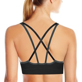 AKAMC Women's Removable Padded Sports Bras Medium Support Workout Yoga Bra 3 Pack,DD-HBB,XX-Large